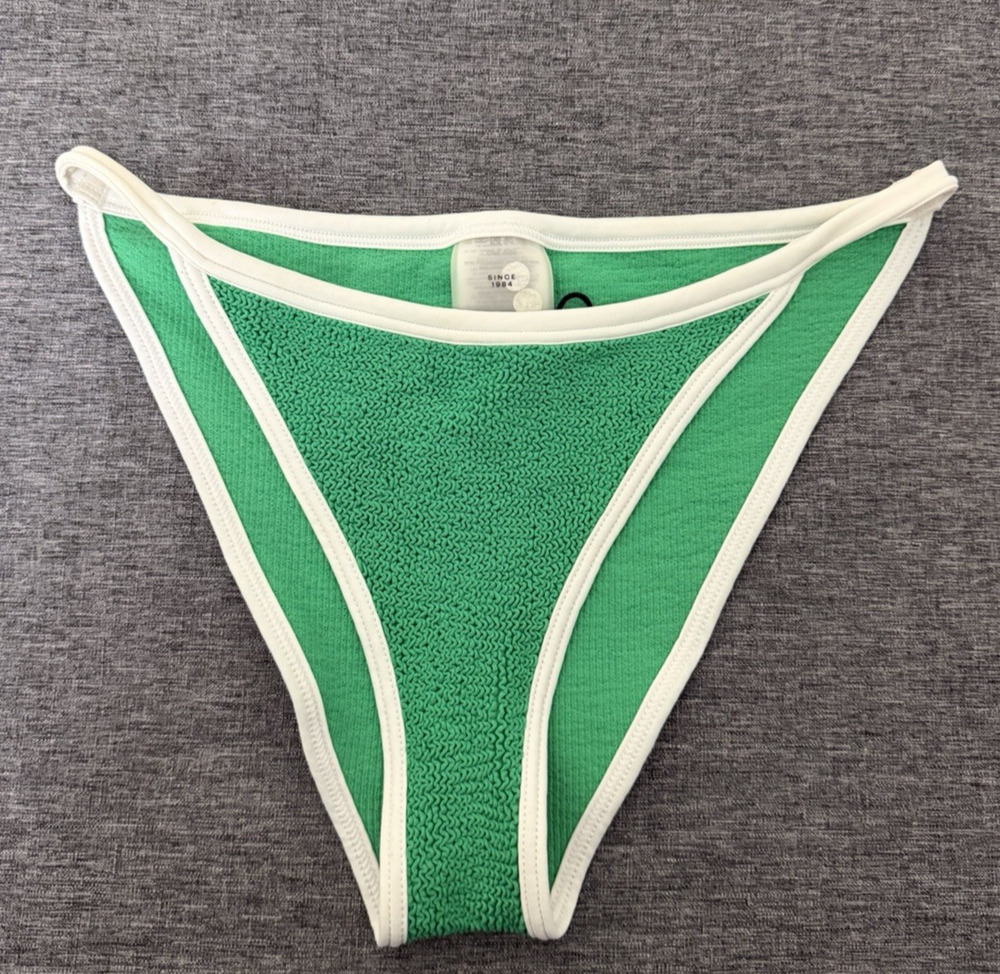 Hunza G Tyler Emerald Green two-tone Original Crinkle™ bikini OS